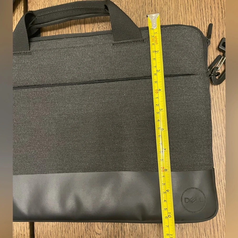 DELL Black & Dark Grey Laptop Bag. Measurements in pictures.